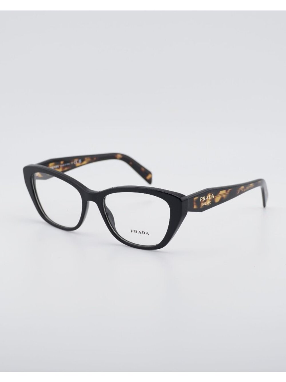 Prada PR19WV 1AB1O1 Eyeglasses Black 53mm Cat Eye Frame